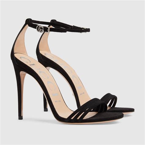 gucci black suede strappy heels|women's gucci sandals.